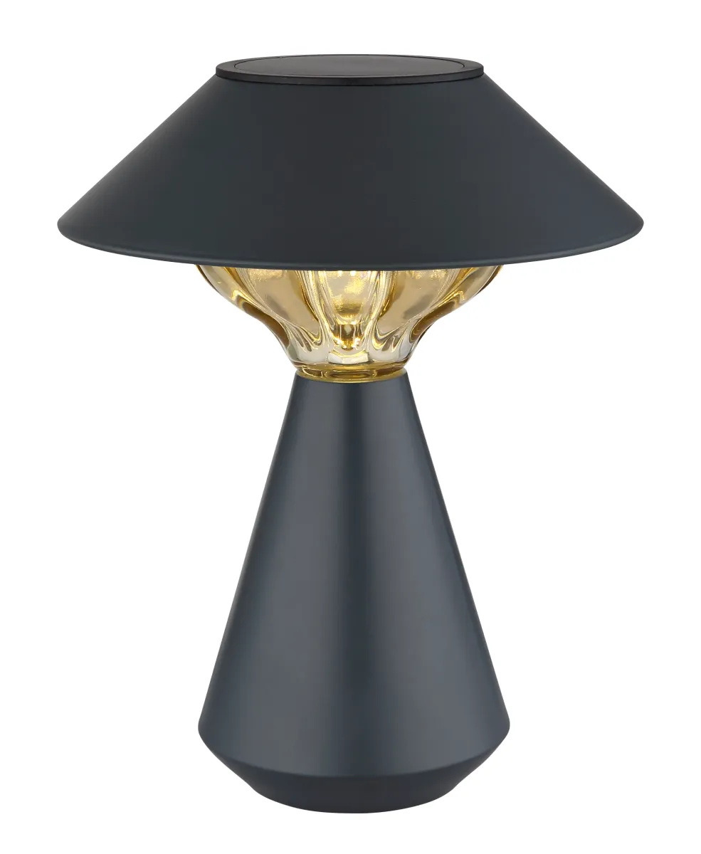 Cup LED Antracit solcellelampe Fra Globo Lighting - Den diskreta designen sm&auml;lter in i alla milj&ouml;er och med IP44-klassning &auml;r den t&aring;lig mot v&auml;der och vind.