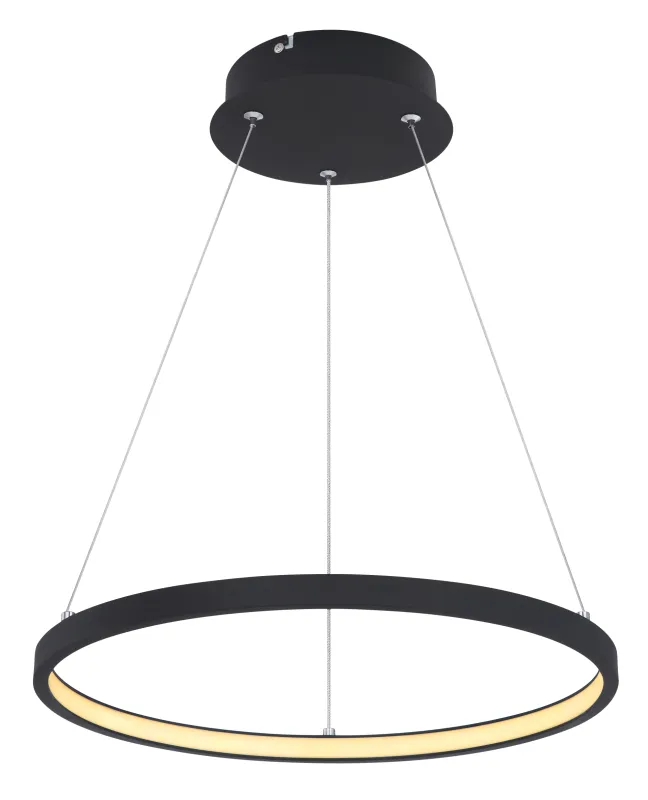 Ralph Ø38 Sort loftslampe Fra Globo Lighting - Den moderna, runda takpendeln Ralph i mattsvart &auml;r en stilren blickf&aring;ngare i ditt hem.