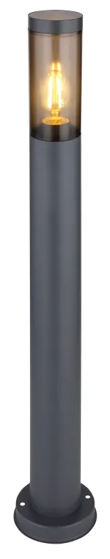 Boston 80cm Antracit pullerter Fra Globo Lighting - Tillverkad i rostfritt st&aring;l med en r&ouml;kf&auml;rgad plastsk&auml;rm ger den ett mjukt och behagligt ljus.
