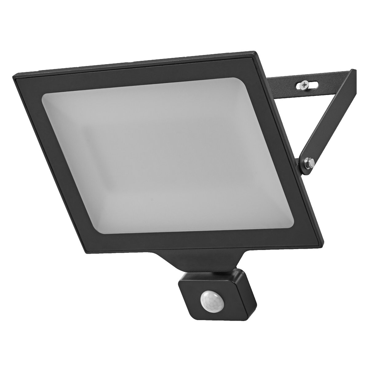 Floodlight Essential Sensor 200W Sort udendørslampe Fra Ledvance - Med en integreret bev&aelig;gelses- og dagslyssensor t&aelig;nder belysningen automatisk, n&aring;r der er bev&aelig;gelse, og tilpasser sig lysforholdene, hvilket sparer energi og sikrer sikkerheden.