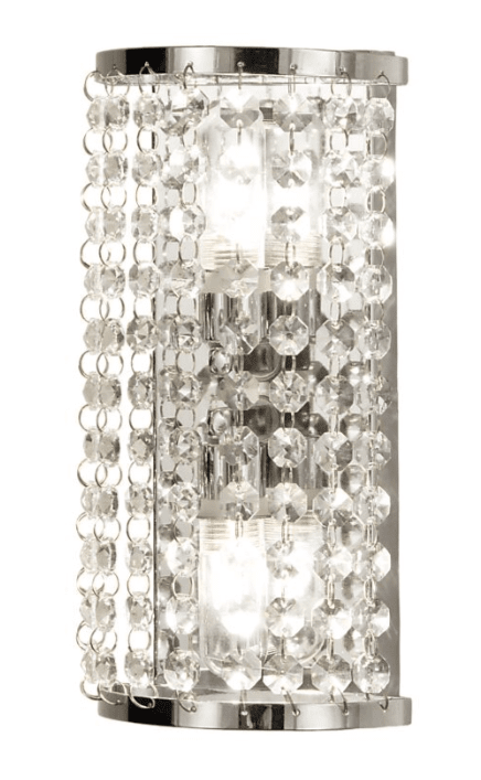 Teresa 25cm Chrom badeværelseslampe Fra Aneta Lighting - TERESA v&aelig;glampe dobbelt er et fremragende valg for dig, der &oslash;nsker at tilf&oslash;je et strejf af glamour til dit badev&aelig;relse eller andre fugtige rum.