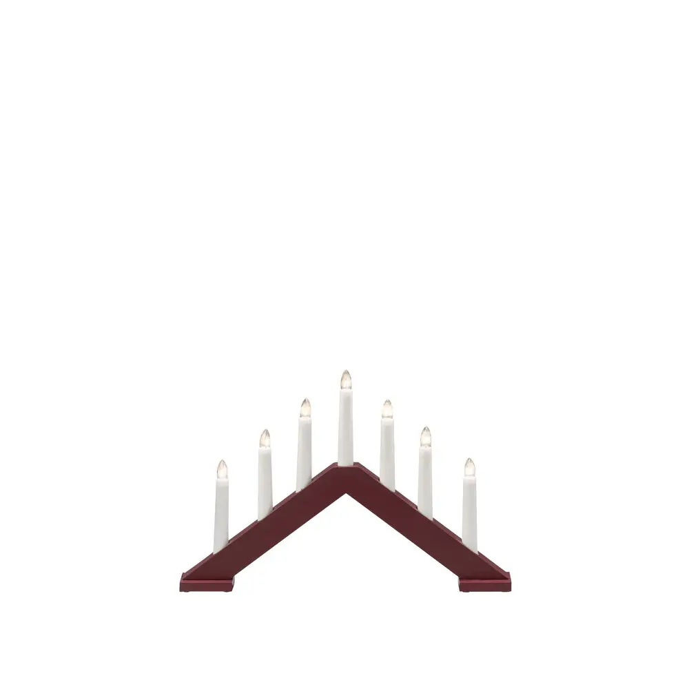 Candelabra 7 Lights Mat mørkerød Fra Konstsmide - Giv dit hjem en tidl&oslash;s og stilfuld julestemning med denne elegante adventsstage i tr&aelig;.