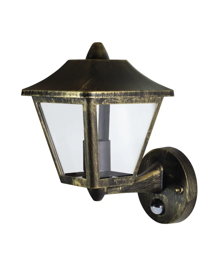 Tradition Sensor Sort/guld udendørslampe Fra Ledvance - Tradition Sensor er en stilren v&aelig;glampe i klassisk lanternedesign, perfekt til at skabe en indbydende atmosf&aelig;re ved indgange, indk&oslash;rsler og facader.