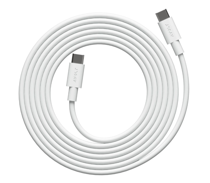 Cable 1 USB C to USB C Charging Cable, 2m, Martinelli Luce edition Hvid Fra Avolt - Kabel 1 USB-C til USB-C fra Avolt kombinerer kraftfuld opladning med stilfuldt skandinavisk design.