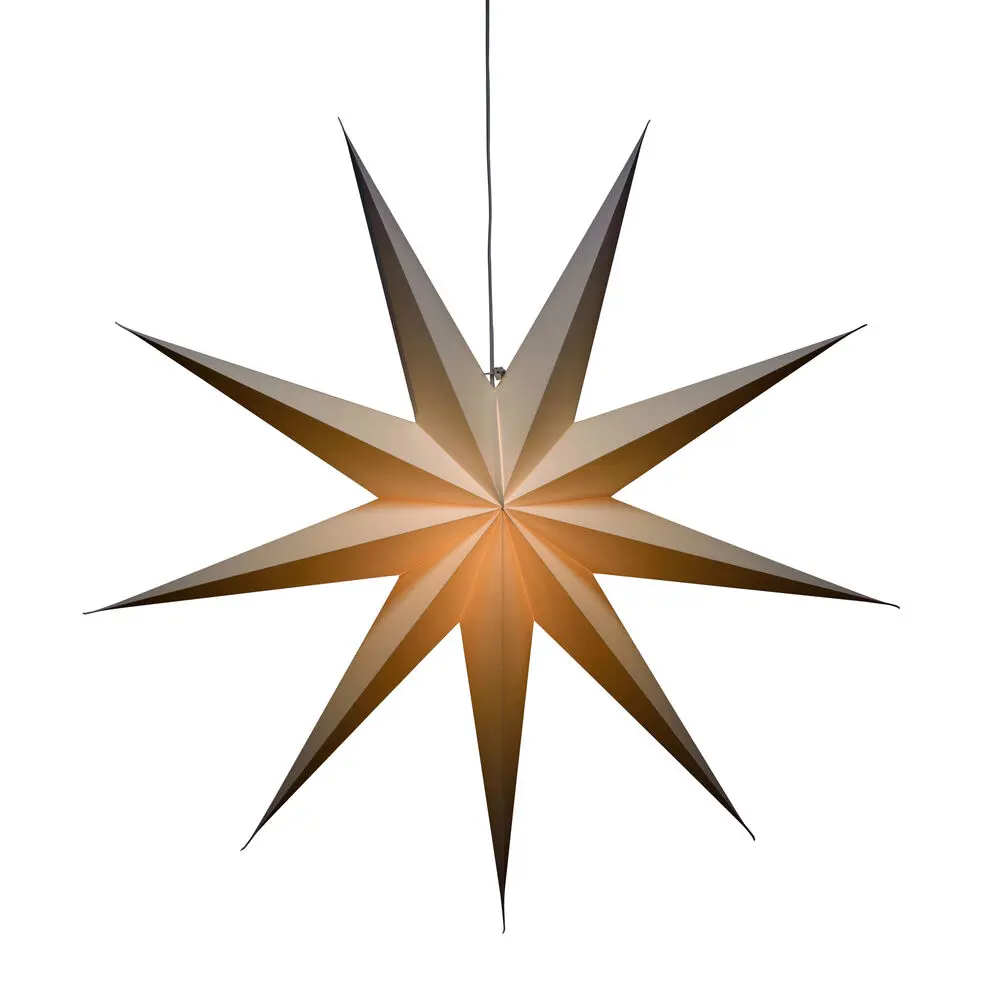 Papirstjerne Ø115 Hvid Fra Konstsmide - Perfekt til at h&aelig;nge i vinduet eller op ad en smuk v&aelig;g &ndash; en tidl&oslash;s dekoration, der forgylder ethvert rum med enkel elegance.