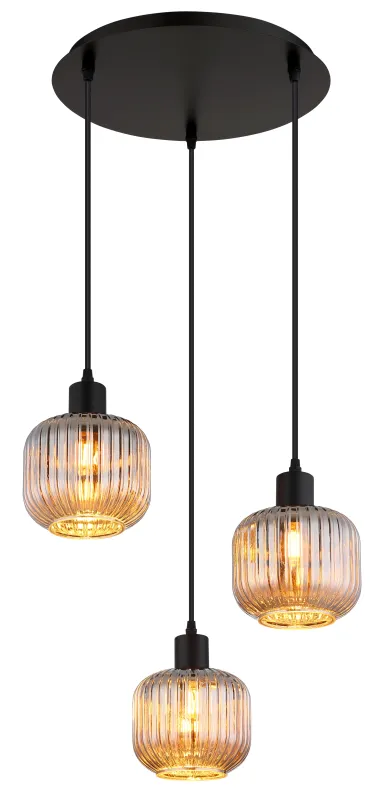 Tom Ø42 Røgfarvet loftslampe Fra Globo Lighting - Den mattsvarta metallen ger ett modernt uttryck och passar perfekt in i olika inredningsstilar.