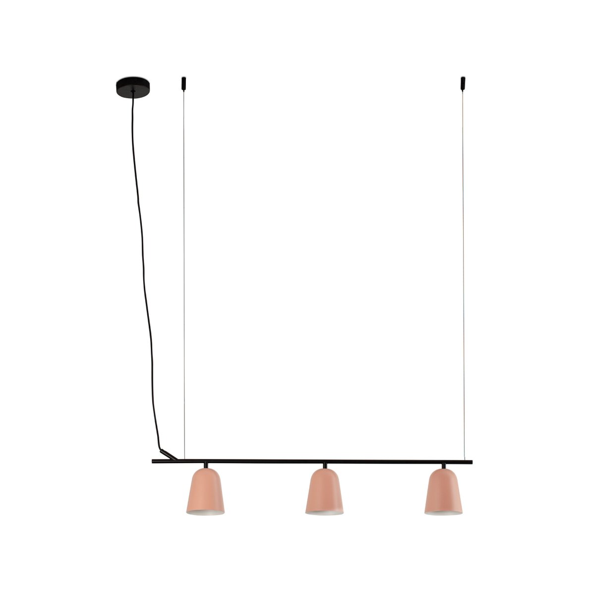 Studio 92cm Lyserød loftslampe Fra Faro Barcelona - Studio er en stilfuld pendellampe designet af Nahtrang, inspireret af 1950'ernes tidl&oslash;se designsprog i en moderne fortolkning.