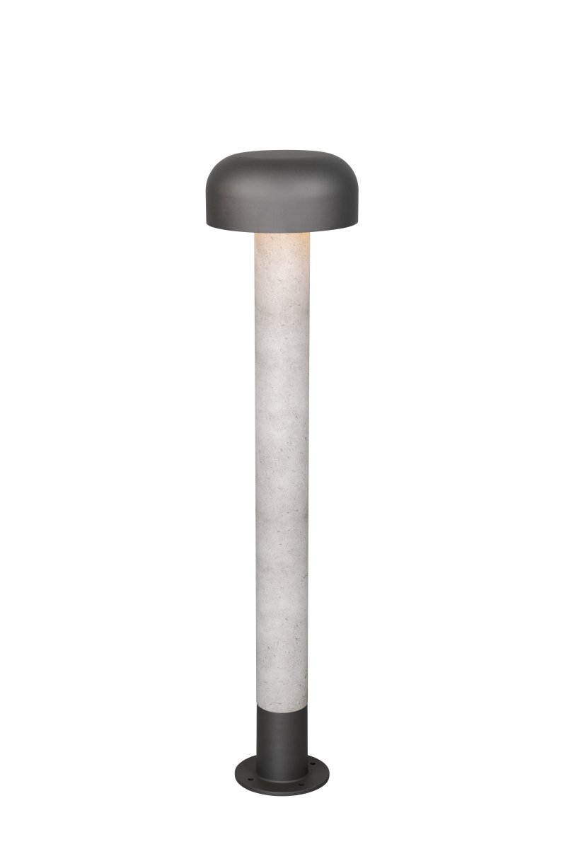 Fraser 84cm Konkret udseende pullerter Fra Trio Lighting - Fraser er lavet af st&oslash;bt aluminium og kombinerer moderne minimalisme med naturlige detaljer.