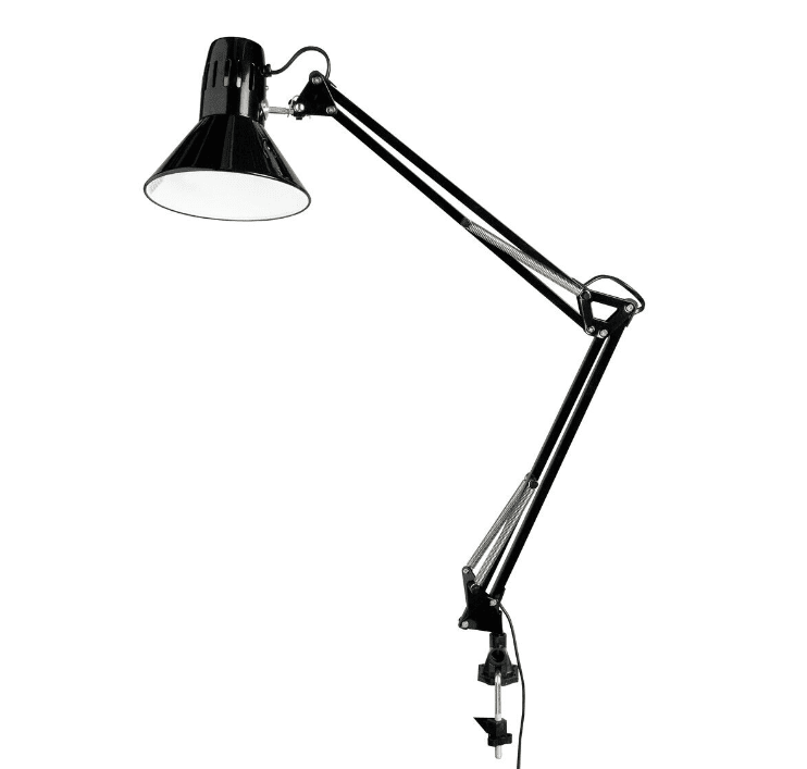 Venla Sort klemmelampe Fra Airam - Klassisk og tidl&oslash;s skrivebordslampe og indvendig armatur.