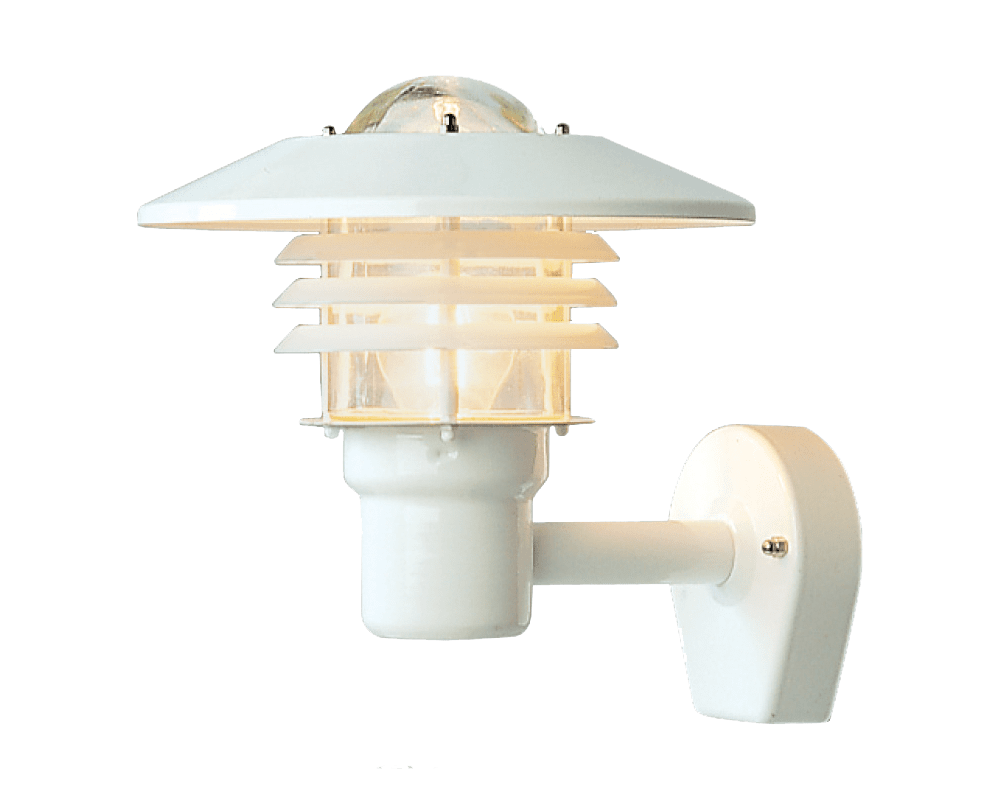 Zoom billede af Tellus Hvid udendørslampe Fra Westal - Bagsiden har to&aring; ind- og udgange og er udstyret med en hurtig tilslutningsterminal for nem installation.