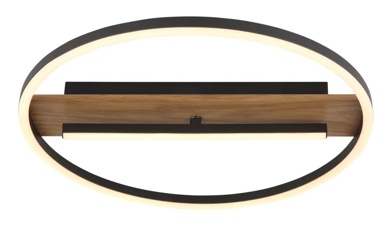 Pikara Ø40 Træ plafond Fra Globo Lighting - Lampan &auml;r tillverkad i metall med tr&auml;effekt, vilket tillf&ouml;r en varm och naturlig k&auml;nsla.