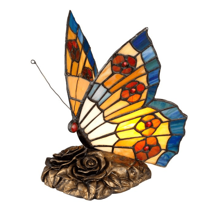 Butterfly 23cm Flerfarvet Fra Elstead Lighting - Basen har en elegant bronzefinish, der giver den en sofistikeret og tidl&oslash;s f&oslash;lelse.