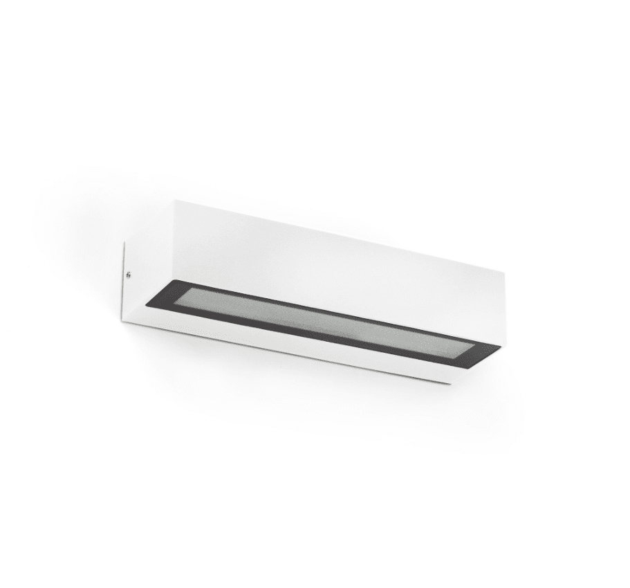 Lako Hvid udendørslampe Fra Faro Barcelona - Lyset projiceres i en vinkel p&aring; 90&deg; Det er ikke en hylde, som skaber m&aring;lrettet og effektiv belysning.