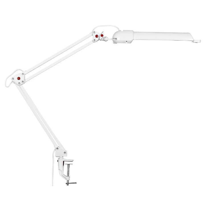 Campus Hvid klemmelampe Fra Airam - Et klassisk skrivebordsarmatur med LED-lampe til kontoret, hjemmekontoret eller skolebordet.