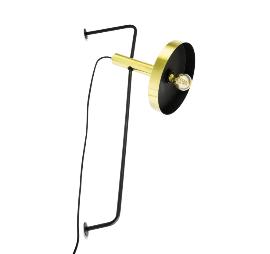 Whizz 84cm Guld/messing væglampe Fra Faro Barcelona - WHIZZ v&aelig;glampe pr&aelig;senterer trendy finish, s&aring;som kombinationen af satin guld og sort.