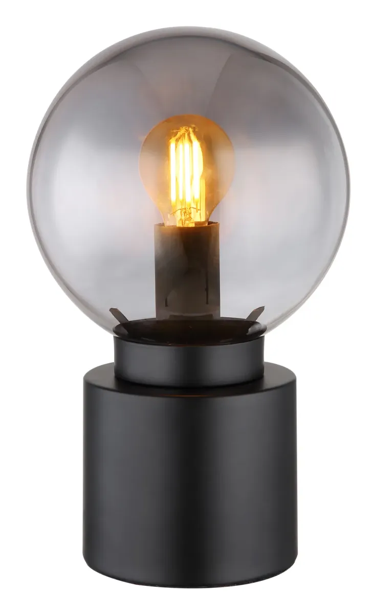 Marka 25cm Sort bordlampe Fra Globo Lighting - Den praktiska str&ouml;mbrytaren p&aring; sladden g&ouml;r den enkel att anv&auml;nda, och med sin kompakta storlek passar den perfekt p&aring; alla ytor.
