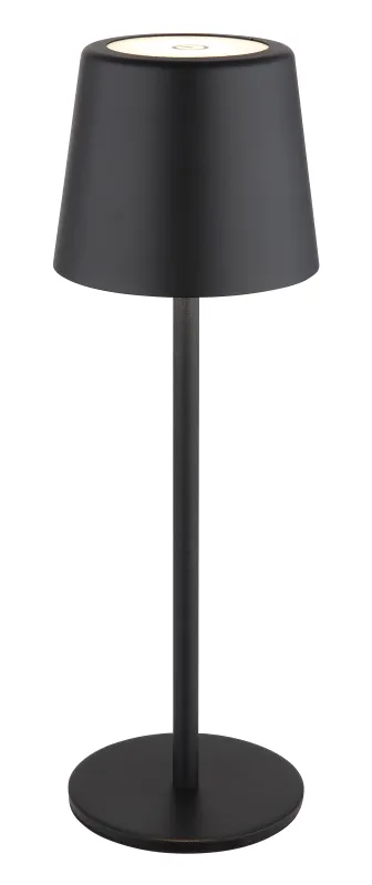 Vancouver 28cm Sort bærbar Fra Globo Lighting - Den er lavet af matsort metal med en opal plastskærm og giver et stilfuldt og sofistikeret indtryk.