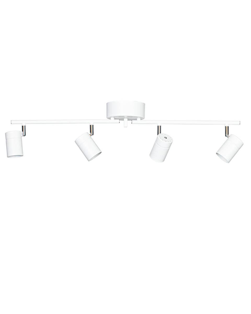 Correct 4 Mat hvid spotlight Fra By Rydéns - Tagr&aelig;lingen giver dig et godt arbejdslys og d&aring; designet er stilrent og diskret, det er perfekt at kombinere med en stilren loftslampe, der skaber stemning over for eksempel k&oslash;kkenbordet.
