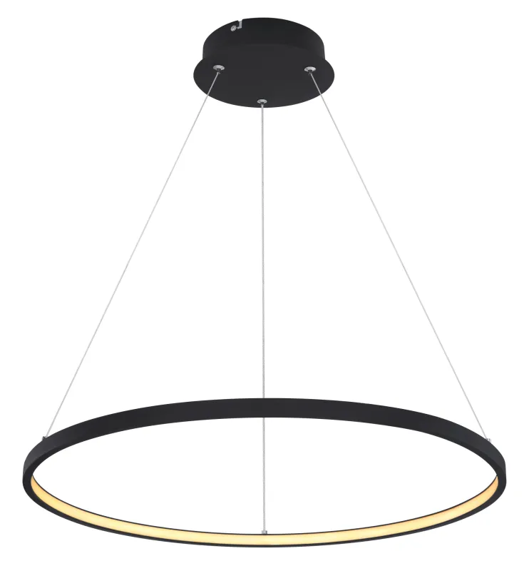 Ralph Ø60 Sort loftslampe Fra Globo Lighting - Den moderna, runda takpendeln Ralph i mattsvart &auml;r en stilren blickf&aring;ngare i ditt hem.