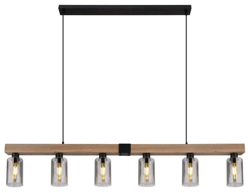 Hadera 140cm Natur loftslampe Fra Globo Lighting - Lampan kombinerar funktionalitet med estetik och passar perfekt &ouml;ver matbordet eller i vardagsrummet.