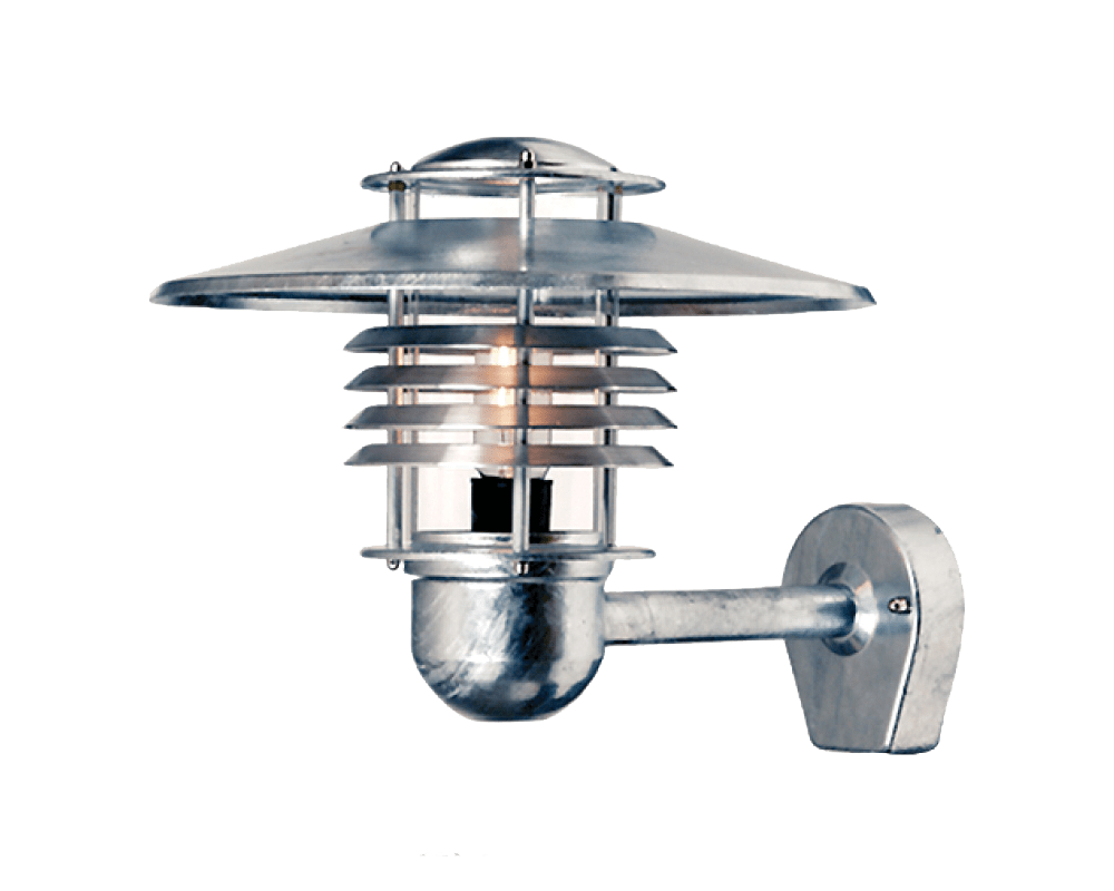 Arnäs Galvaniseret stål udendørslampe Fra Westal - Bagsiden har to&aring; ind- og udgange samt en klemr&aelig;kke til hurtig tilslutning for nem installation.