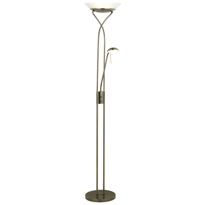 Ollie Antik messing gulvlampe Fra Brilliant - Ollie gulvlampe er en stilfuld og klassisk uplight i antik messing.