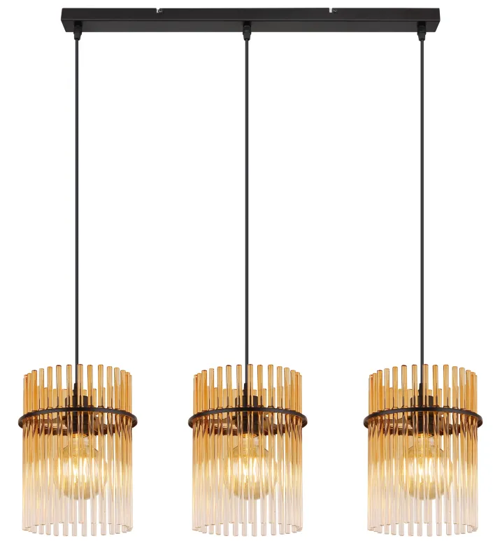 Gorley 80cm Rav loftslampe Fra Globo Lighting - Gorley&nbsp;takpendel kombinerar elegant design med h&ouml;g funktionalitet och blir en sofistikerad inredningsdetalj i ditt hem.