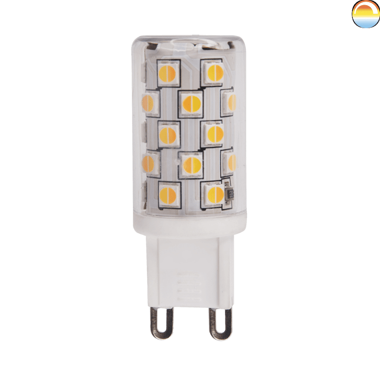 LED G9 4W 2200-3000K dim to warm Fra Unison - LED G9 4W 2200-3000K dæmp til varmUnisons nye G9s dæmper til varm dæmpes med en dæmper for at justere farvetemperaturen fra 2200-3000K.