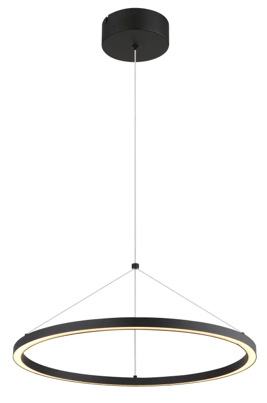 Grenvix Ø50 Sort loftslampe Fra Globo Lighting - Grenvix &auml;r en unik och stilfull takpendel som utm&auml;rker sig med sin runda form och distinkta ringdesign.