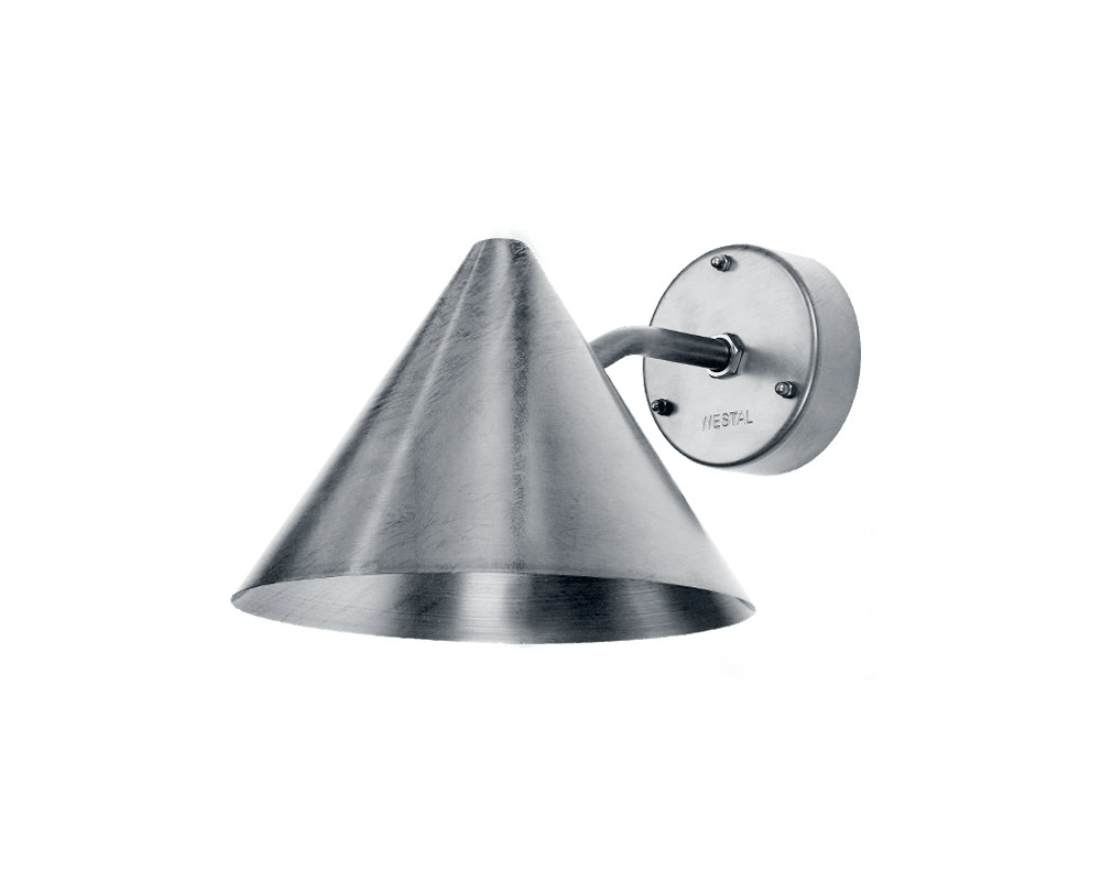 Tratt Galvaniseret stål udendørslampe Fra Westal - Bagsiden er udstyret med to ind- og udgange samt en hurtigkoblingsklemme for nem installation.