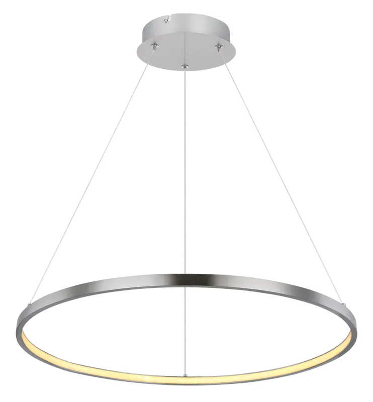 Ralph Ø60 Nikkel loftslampe Fra Globo Lighting - Den moderna, runda takpendeln Ralph i matt nickel &auml;r en stilren blickf&aring;ngare i ditt hem.