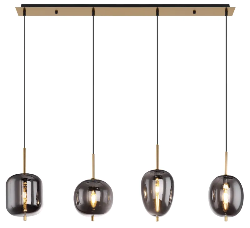 Blacky 110cm Messing loftslampe Fra Globo Lighting - Blacky takpendel &auml;r perfekt att placera &ouml;ver ett matbord och ger en j&auml;mn och behaglig belysning.