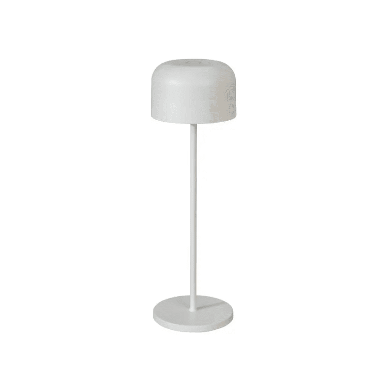 Lille 36cm Hvid bærbar Fra Konstsmide - Lampen er udstyret med en ber&oslash;ringsd&aelig;mper, s&aring; du kan justere lysstyrken og farvetemperaturen fra varmt gult til varmt hvidt lys.