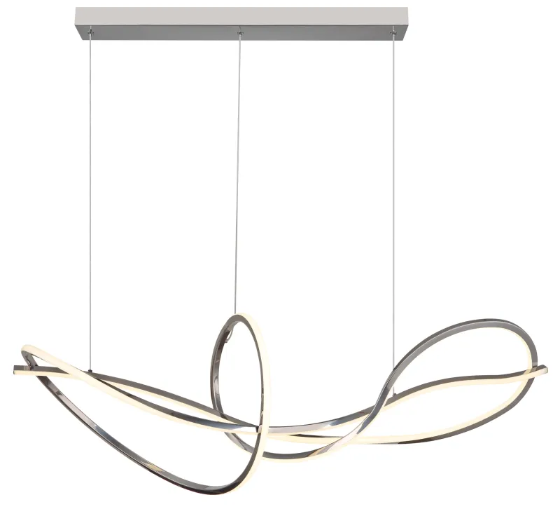 Iduna 110cm Chrom loftslampe Fra Globo Lighting - Med en længde på 110 cm og et design i forkromet rustfrit stål tilføjer den en luksuriøs følelse til dit hjem.