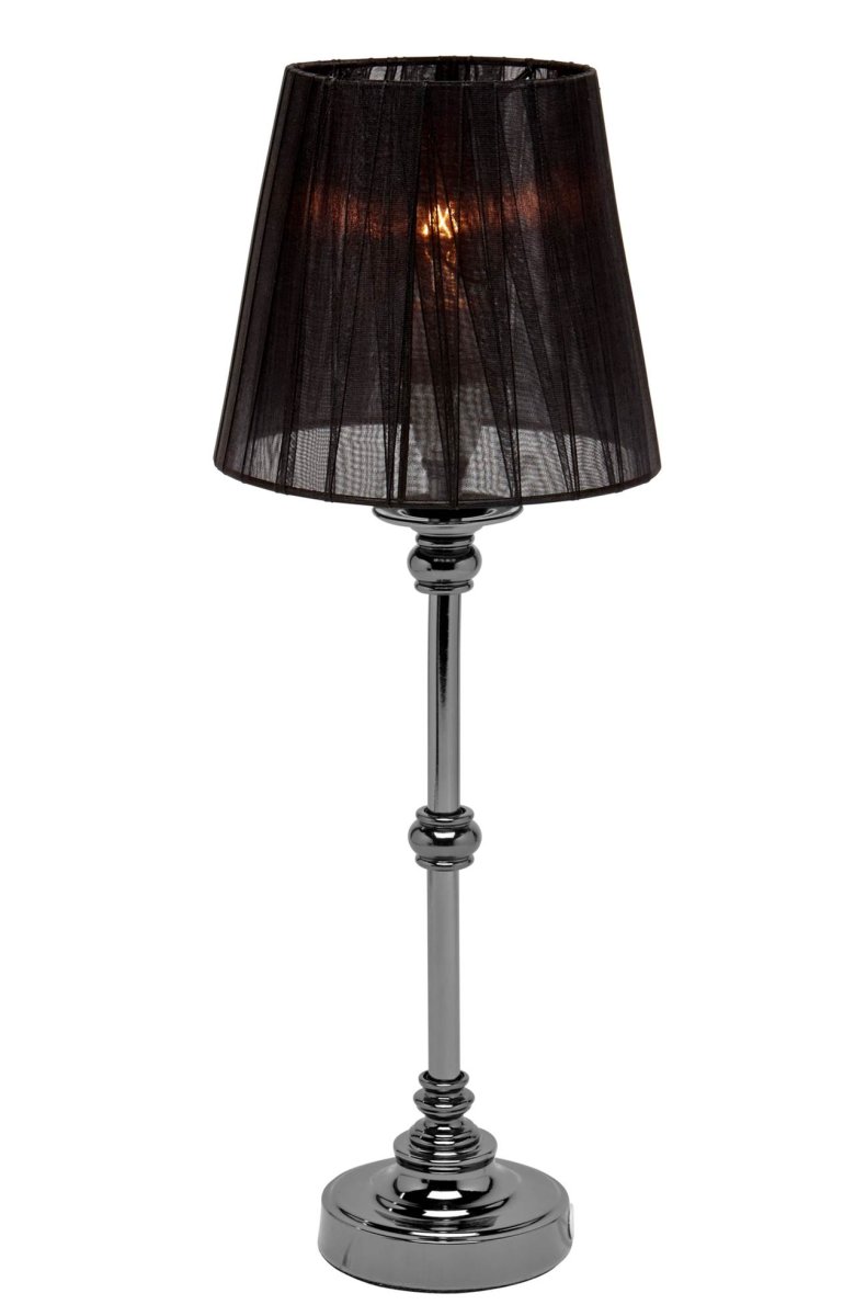Zoom billede af Axel 48cm Satin sølv bordlampe Fra Pixie Design - Axel bordlampe har en elegant fod i satinfinish, der giver en sofistikeret følelse til rummet.