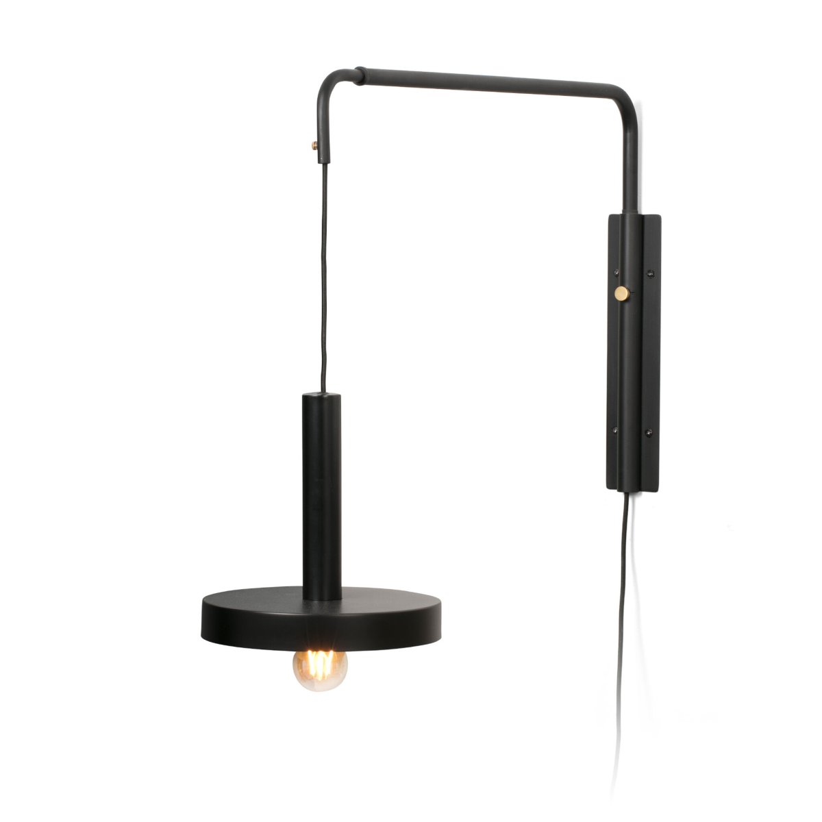 Whizz 70cm Sort væglampe Fra Faro Barcelona - Whizz er en designserie af Christoph Friedrich Wagner, der kombinerer moderne &aelig;stetik med eksklusive materialevalg.