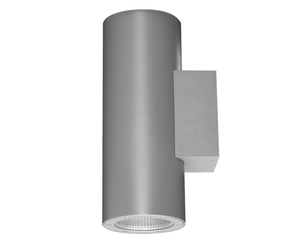 Magnum II Grå udendørslampe Fra Westal - Dette vægarmatur giver både op og ned lys og er lavet af anodiseret aluminium, pulverlakeret i en aluminiumfinish.