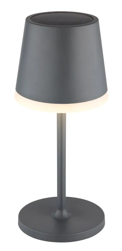 Bordslampa LED Antracit solcellelampe Fra Globo Lighting - Den diskreta designen sm&auml;lter in i alla milj&ouml;er och med IP44-klassning &auml;r den t&aring;lig mot v&auml;der och vind.
