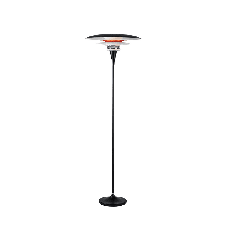 Diablo Ø50 Sort/rød gulvlampe Fra Belid - Lampen fås i flere farvekombinationer, især i en iøjnefaldende blanding af mat sort og blank rød, der giver et moderne og samtidig dramatisk udtryk.