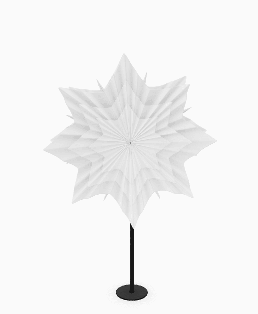 Neela Ø43 Hvid Fra Markslöjd - L&aelig;ft julestemningen med Neelas bordelementer, som har et fortryllende blomsterdesign p&aring;; den hvide papirtj&aelig;re og en stilfuld sort metalbund.