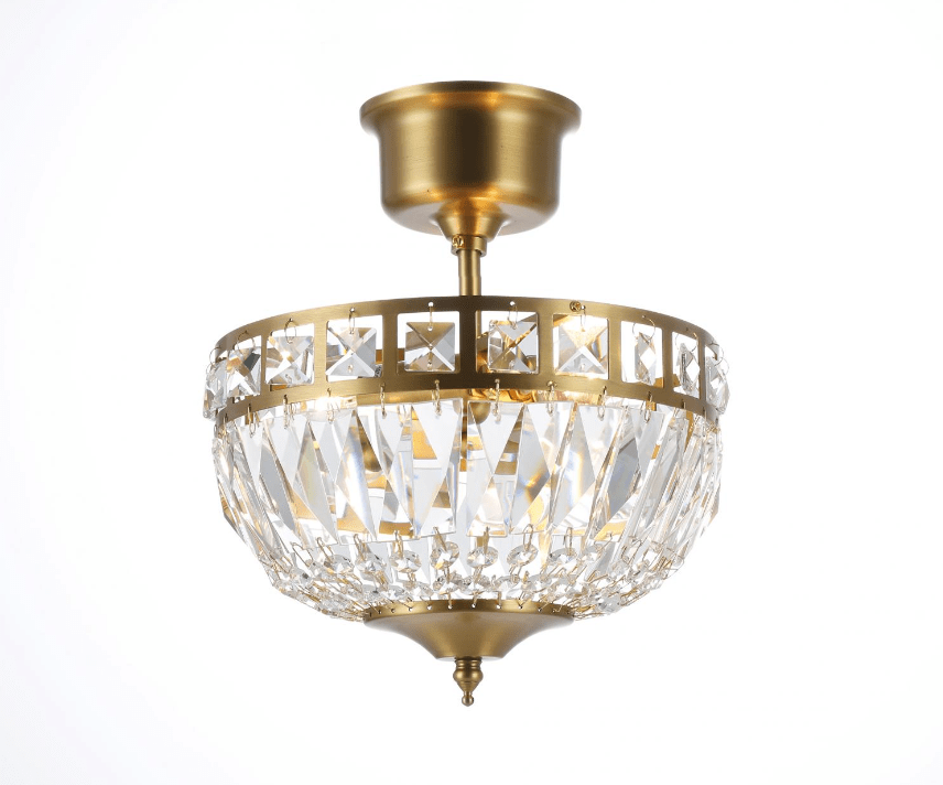 Flores Ø25 Børstet messing krystal Fra Norrsken Design - De håndskårne Klasse 1 K9-krystaller giver en spektakulær glans og skaber et smukt lysspil, der forvandler ethvert rum til en funklende oase.