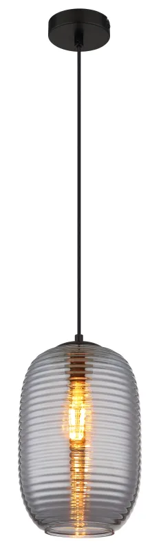 Jefrey Ø20 Røgfarvet loftslampe Fra Globo Lighting - Denna eleganta taklampa &auml;r utrustad med en rund kupa i r&ouml;kf&auml;rgat glas.