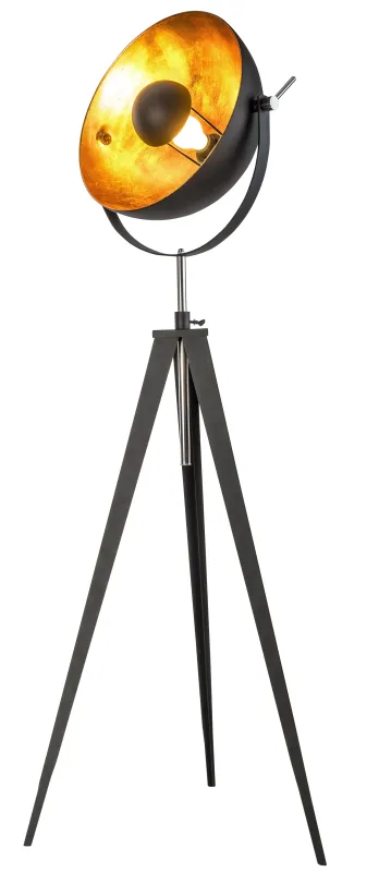 Bowy Sort gulvlampe Fra Globo Lighting - &nbsp;Bowy &auml;r det perfekta valet f&ouml;r dig som vill kombinera stil och funktion &ndash; en golvlampa som skapar en inbjudande och modern atmosf&auml;r i ditt hem.