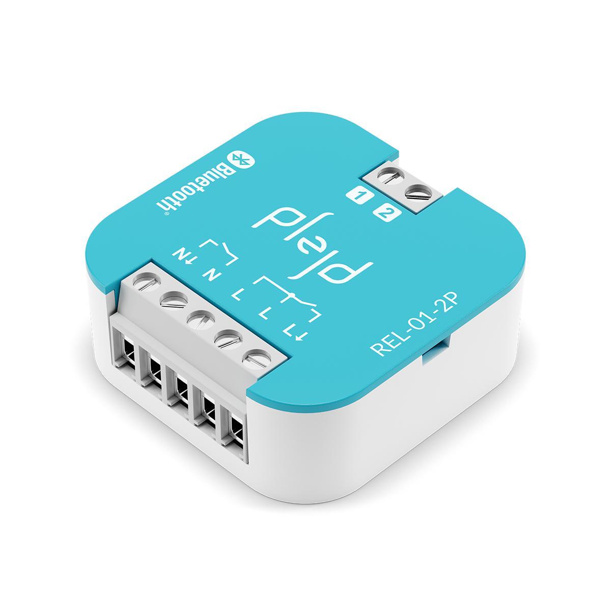 Relæ 2-polet REL-01-2P Fra Plejd - Med produktet kan du bruge tidsfunktioner som astro- og ugeure og nemt oprette scenarier, der styres enten fra appen eller trykknappen, samt tr&aring;dl&oslash;st via dets private mesh-netv&aelig;rk med andre produkter fra Plejd.