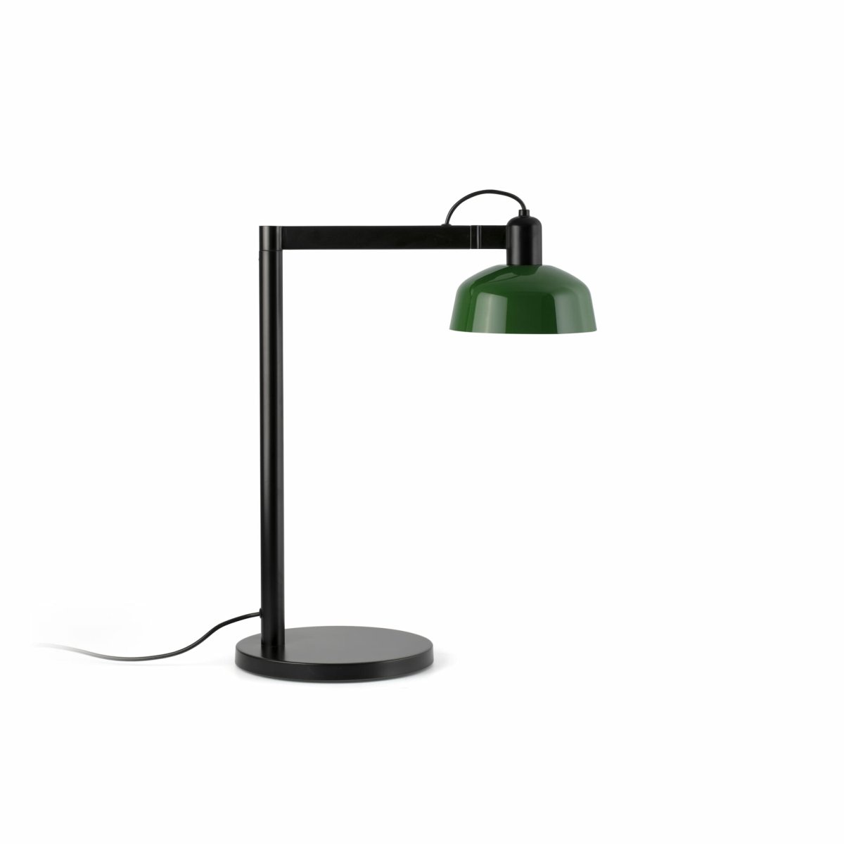 Tatawin 58cm Grøn skrivebordslampe Fra Faro Barcelona - Tatawin er en bordlampe med en sort struktur og en gr&oslash;n metalsk&aelig;rm, der giver et rettet, fokuseret lys.