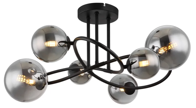Riha 62cm Røgfarvet plafond Fra Globo Lighting - Uppt&auml;ck Riha &ndash; en imponerande plafond som skapar en elegant atmosf&auml;r i ditt hem.