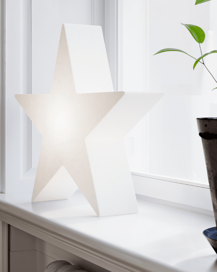 Ichiban Ø48 Hvid Fra By Rydéns - Ichiban er en tidl&oslash;s klassiker formet som en stjerne og lavet af dragepapir.