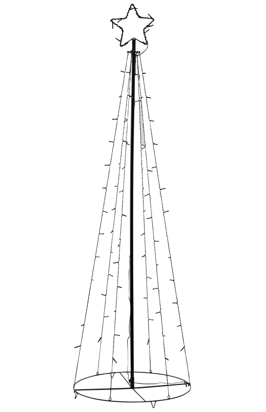 Juletræ I Metal Sort Fra Pixie Design - Dette metaljuletr&aelig; med stjerner og integreret LED-belysning er en stilfuld og moderne fortolkning af det klassiske juletr&aelig;.