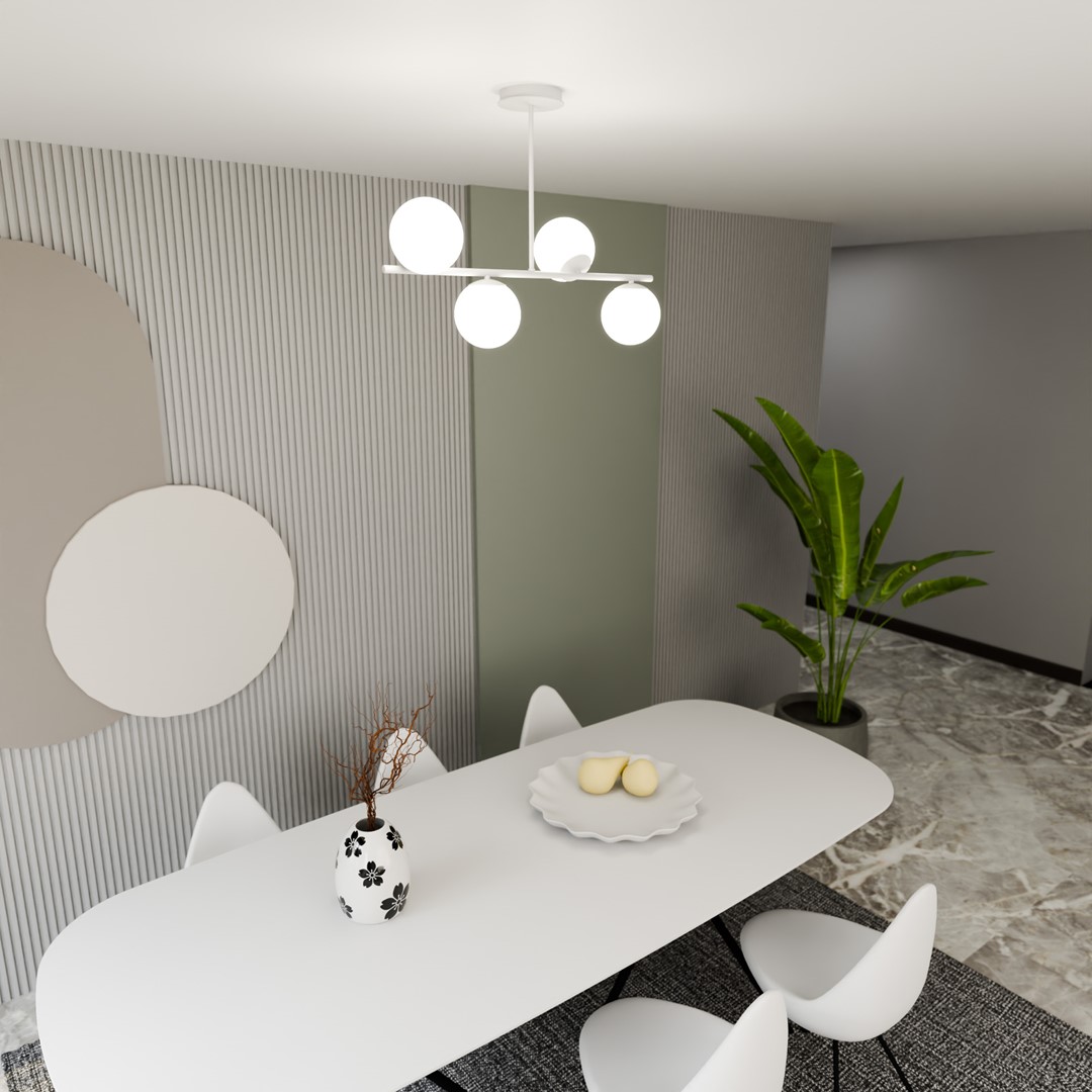 Bior 80cm Hvid plafond Fra Emibig Lighting - Bior er en stilfuld loftslampe med et minimalistisk design, der passer ind i de fleste hjem.