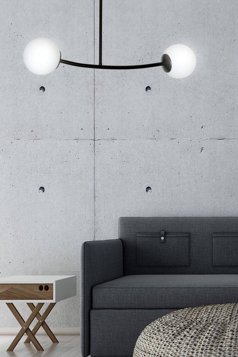 Halldor 80cm Sort plafond Fra Emibig Lighting - Det g&oslash;r sig s&aelig;rligt godt i stuen eller gangen, hvor det skaber en unik og indbydende atmosf&aelig;re.